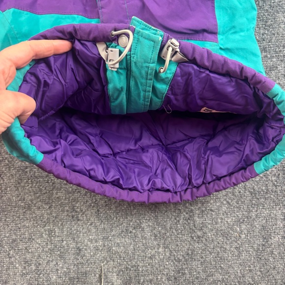 THE NORTH FACE Girls Teal/Purple Snow Ski Jacket Hooded Hy-vent size: Small 7/8 - Picture 3 of 10